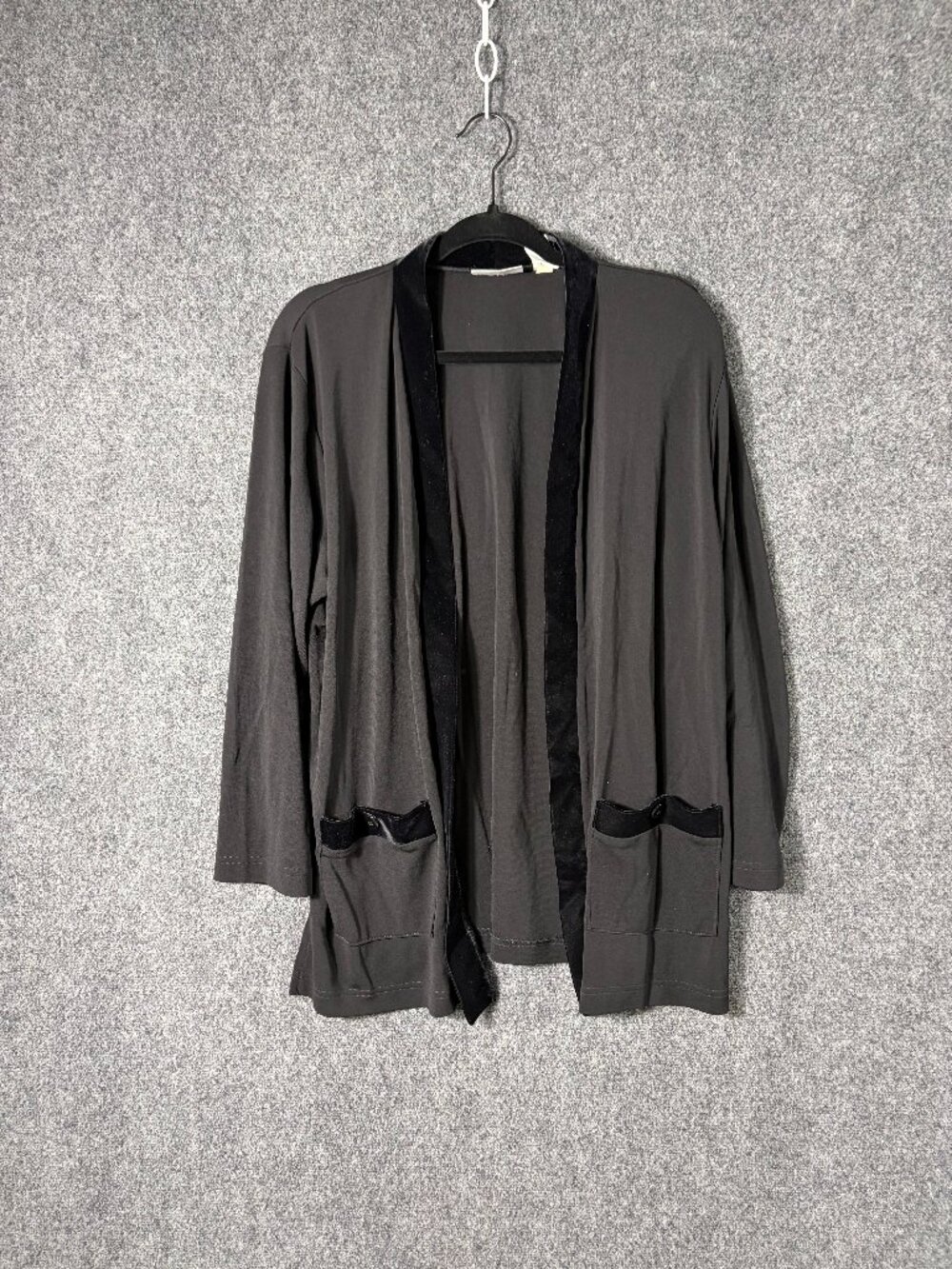 Liz Claiborne Black  Cardigan Sweater Women Sz L, XL Slinky Capsule Office
